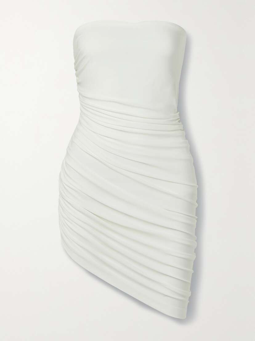Norma Kamali Diana Strapless Ruched Stretch-jersey Mini Dress - x large