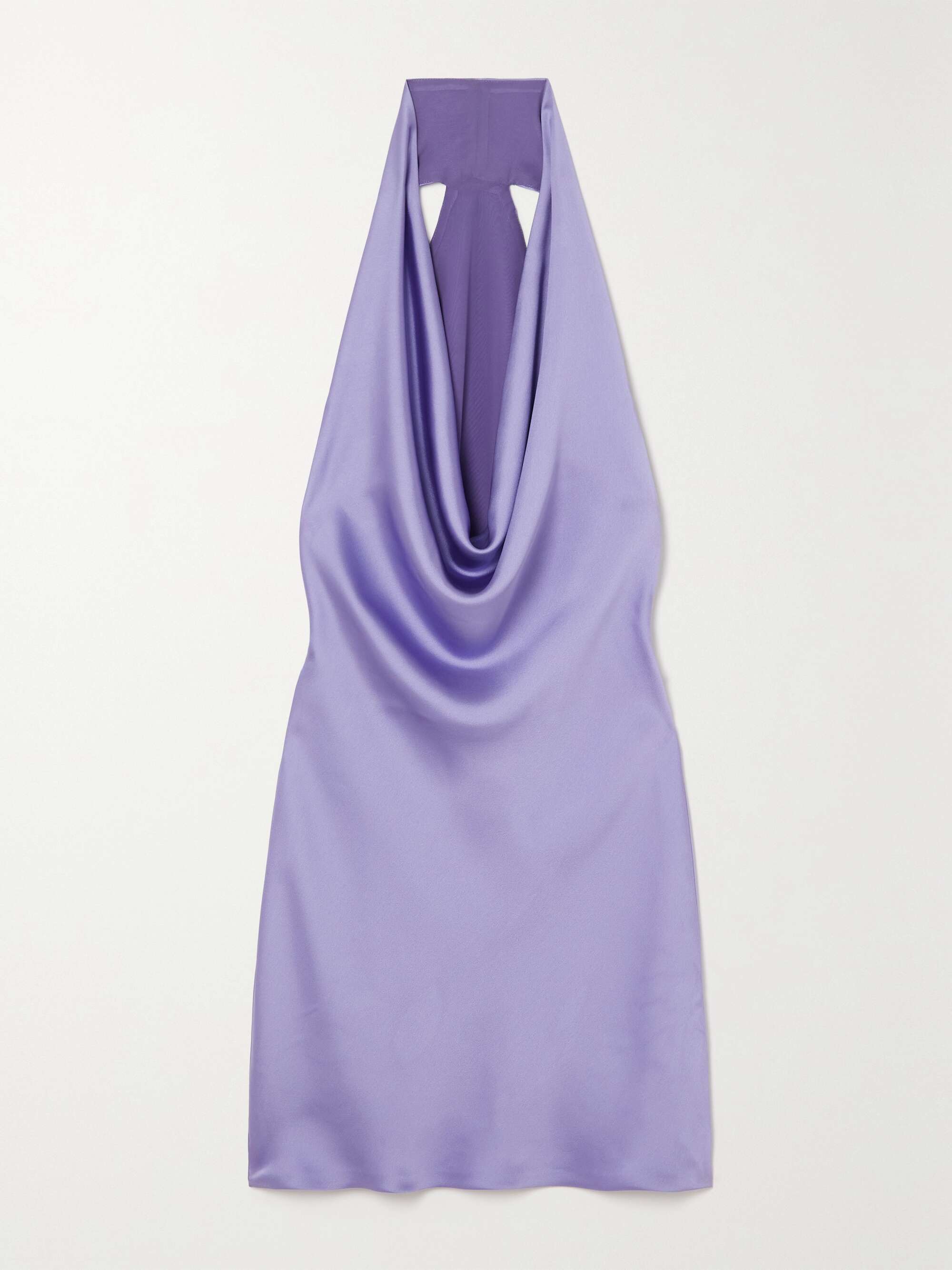 Lavender Satin Halter Neck Mini Dress with Bow Lavender Satin Halter Neck Mini Dress with Bow