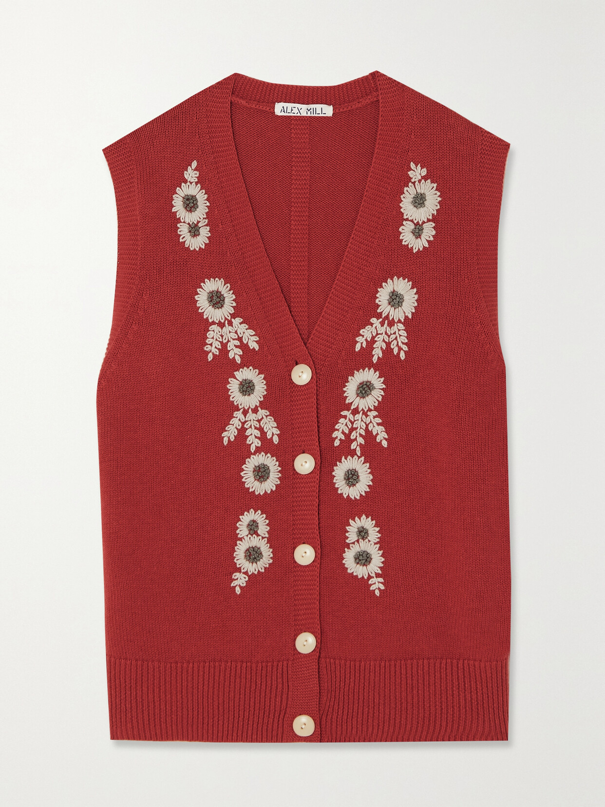 Alex Mill - Becca Embroidered Knitted Vest - medium