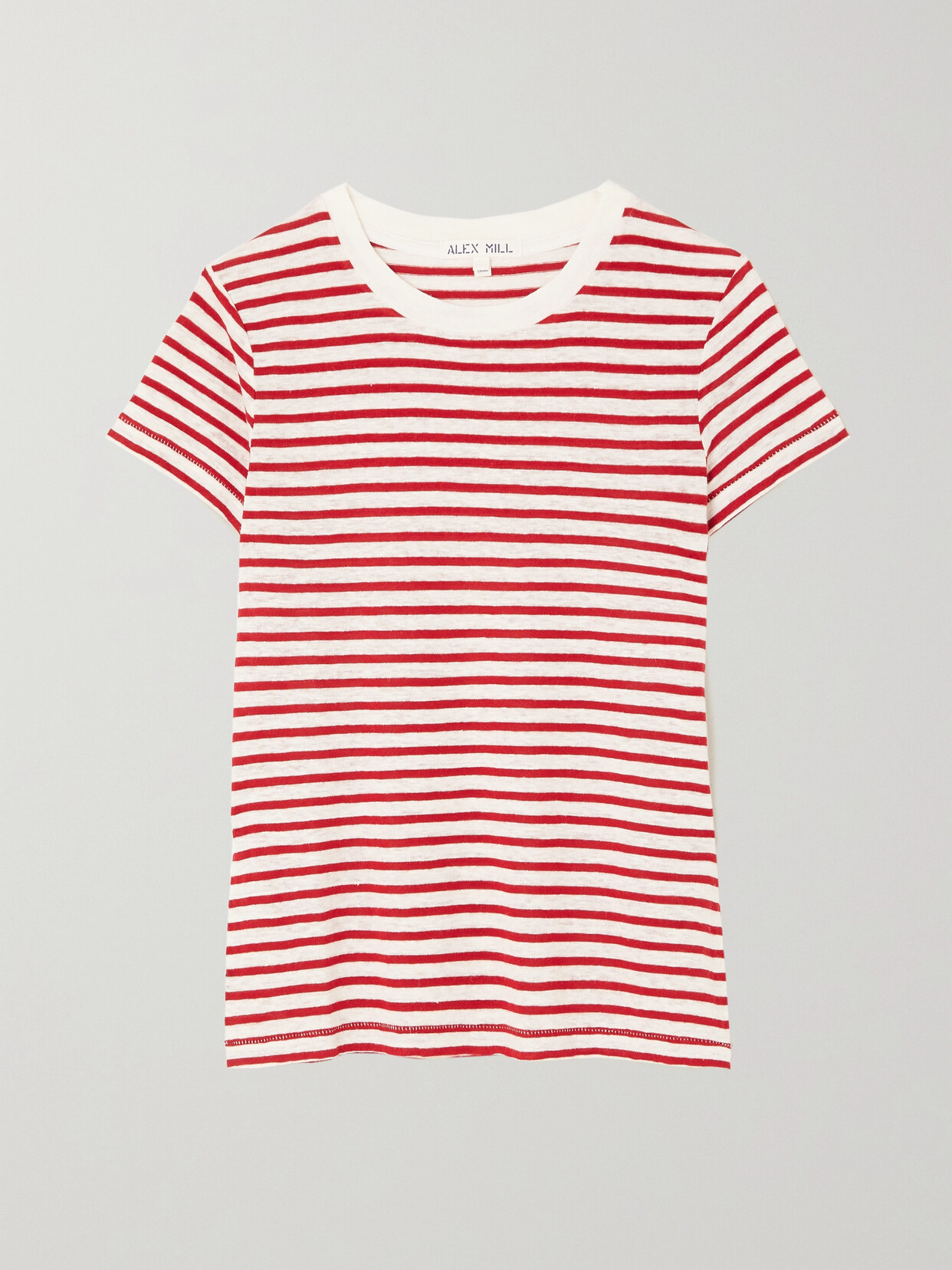 Alex Mill - Prospect Striped Linen-blend Jersey T-shirt - Red