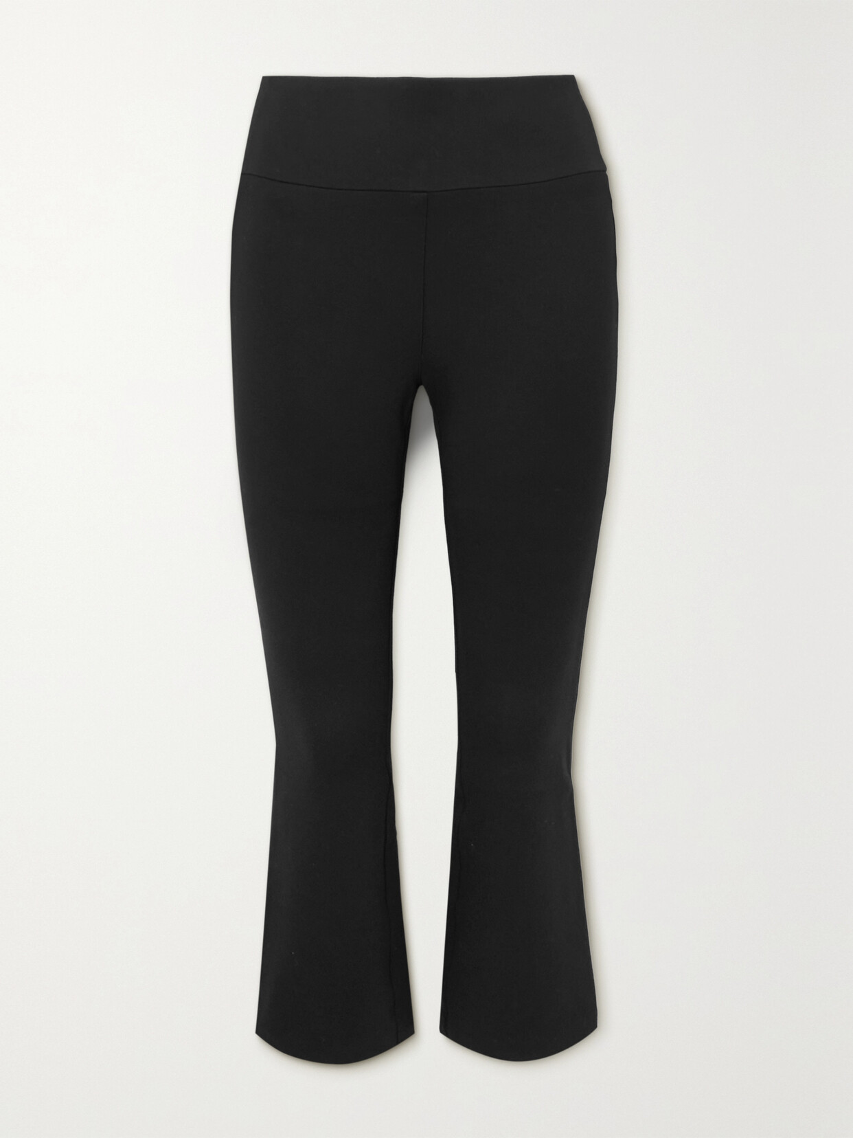 SPRWMN - Cropped Stretch-ponte Flared Pants - Black