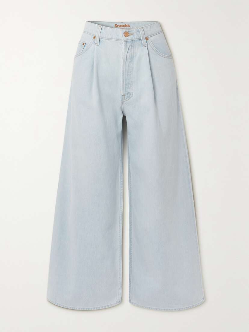Mother + Net Sustain Snacks! Pleated High-rise Wide-leg Jeans