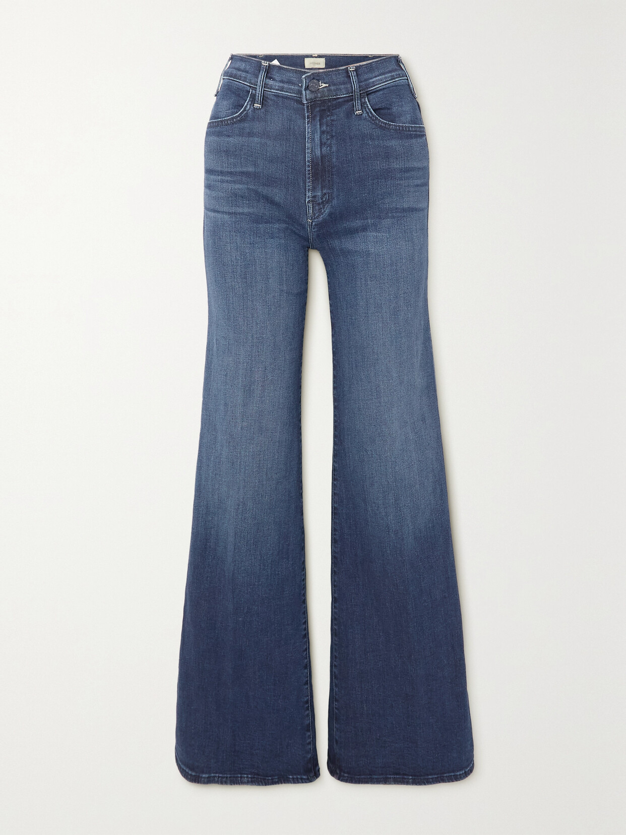 Mother - + Net Sustain The Hustler Roller Sneak High-rise Wide-leg Jeans - Blue