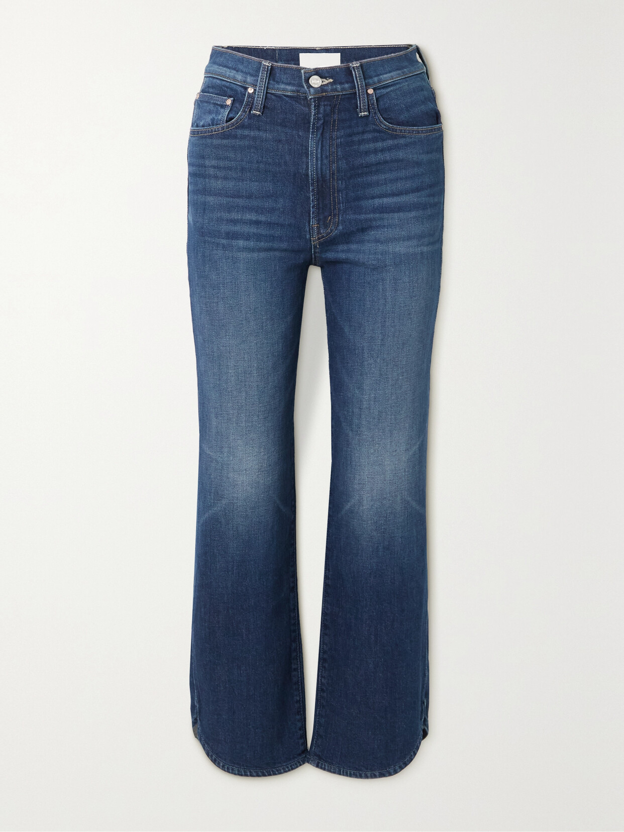 Mother - + Net Sustain The Rambler Zip Matinee Cropped High-rise Straight-leg Jeans - Blue