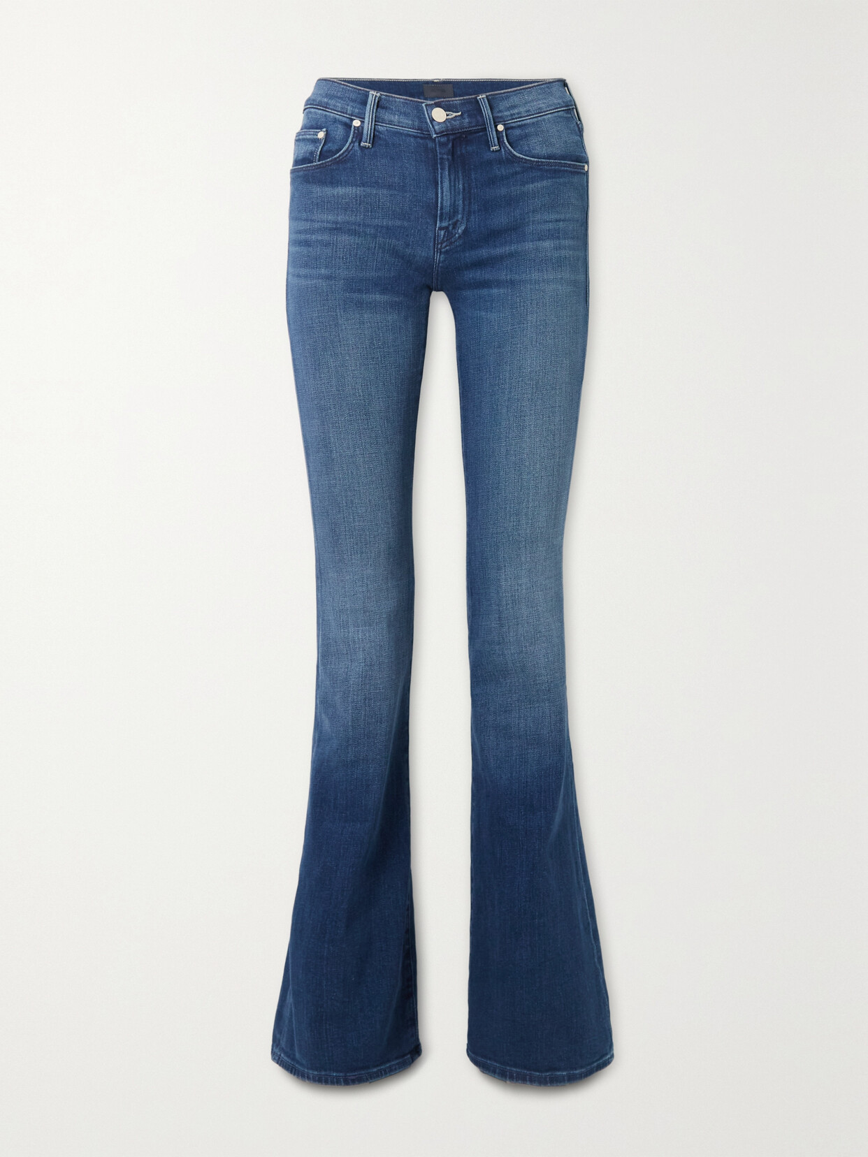 Mother - + Net Sustain Down Low Weekender Heel Low-rise Flared Jeans - Blue