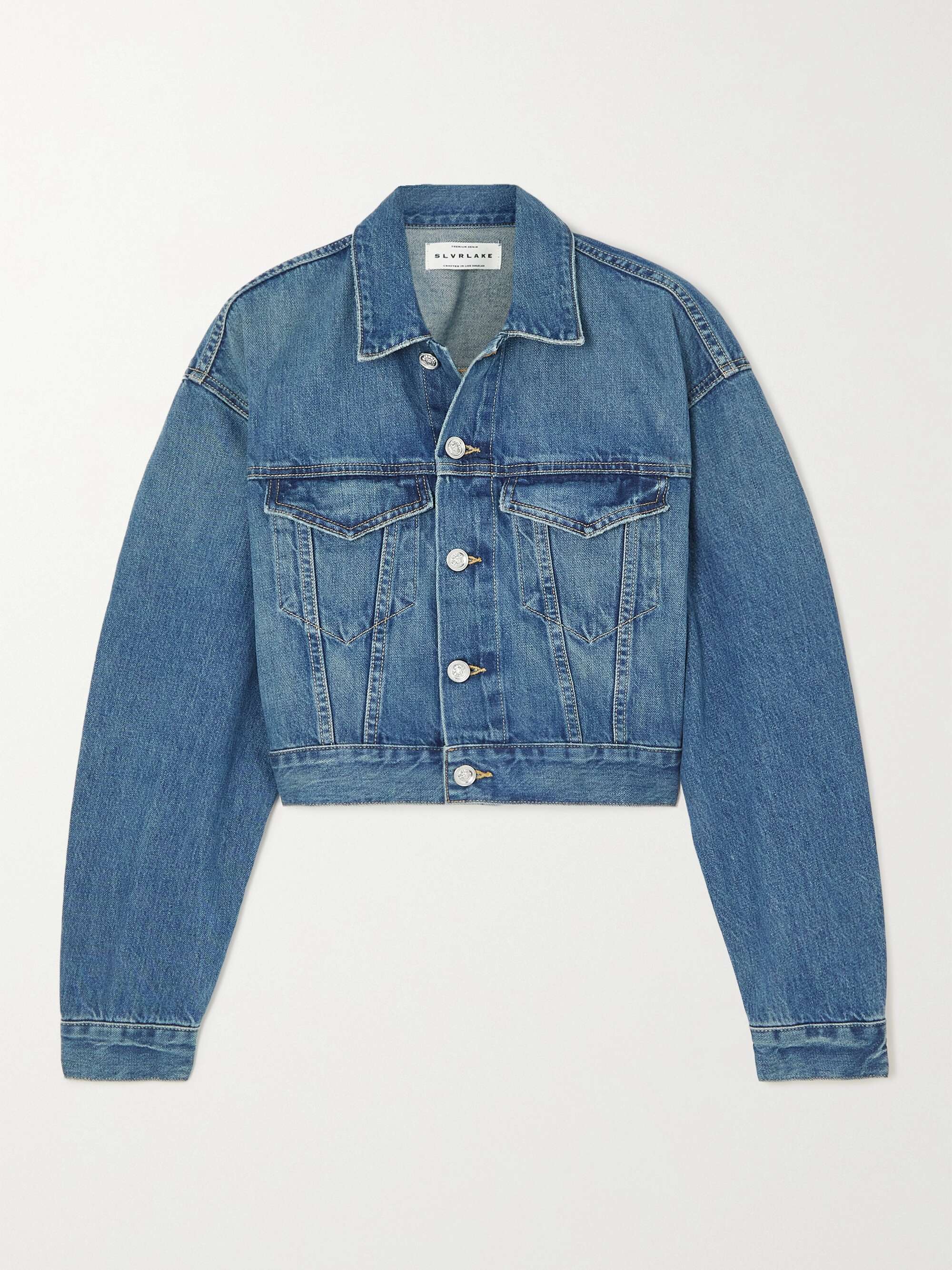 SLVRLAKE + NET SUSTAIN Cropped organic denim jacket | NET-A-PORTER