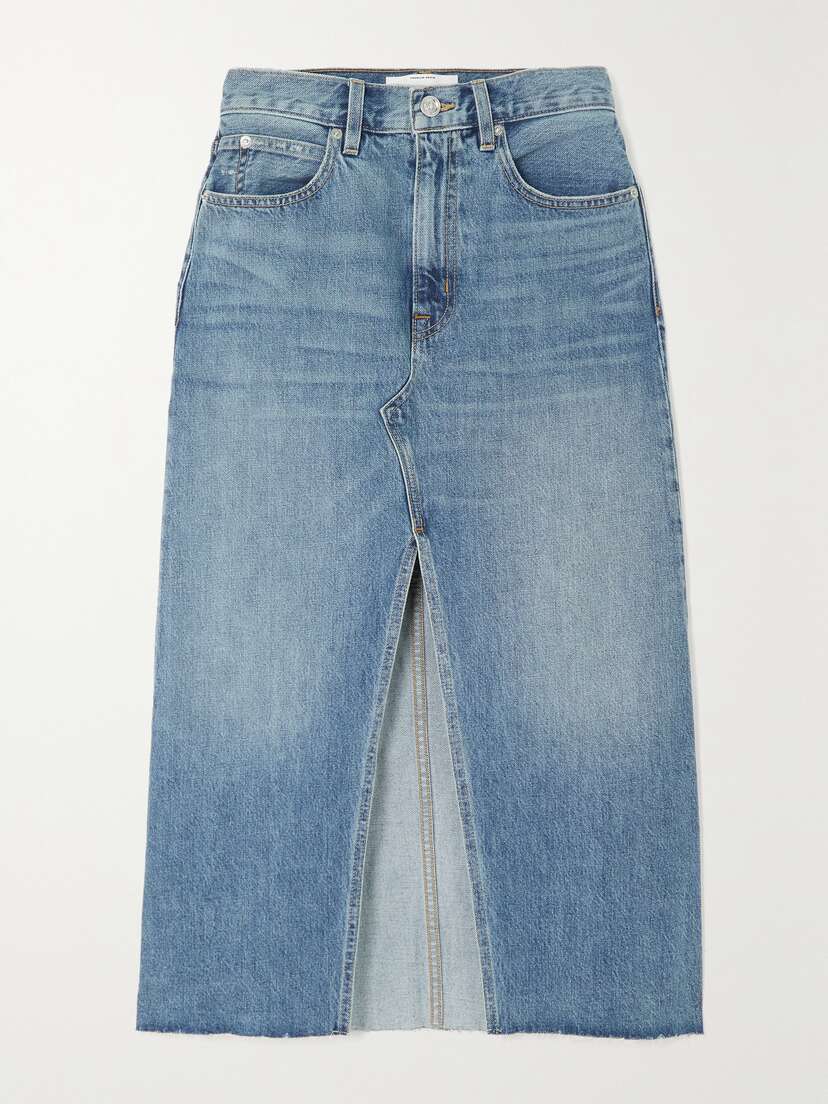 SLVRLAKE + Net Sustain Organic Denim Midi Skirt