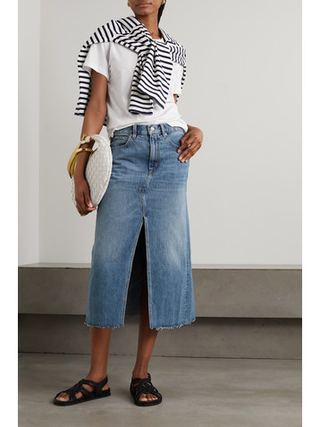 SLVRLAKE + NET SUSTAIN organic denim midi skirt