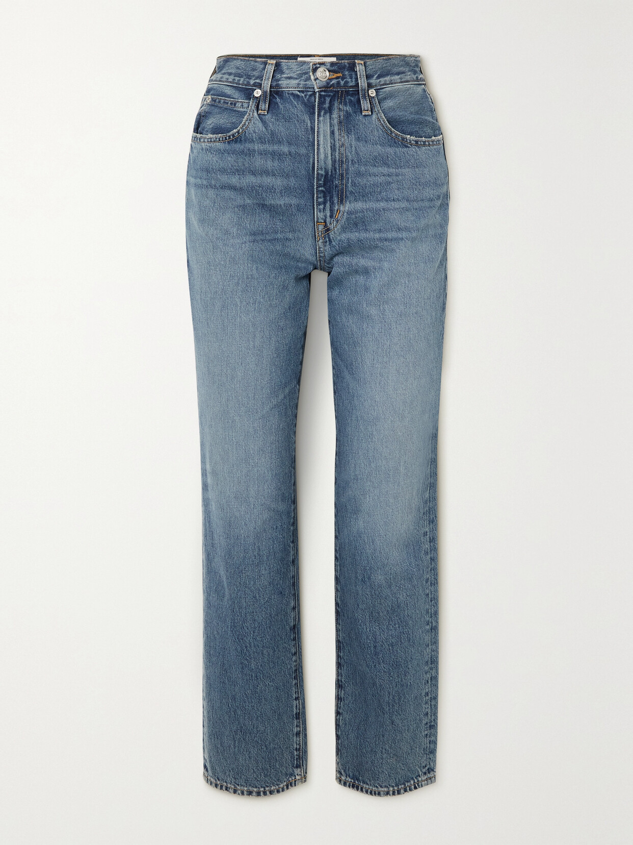 Shop Slvrlake + Net Sustain London High-rise Straight-leg Organic Jeans In Blue