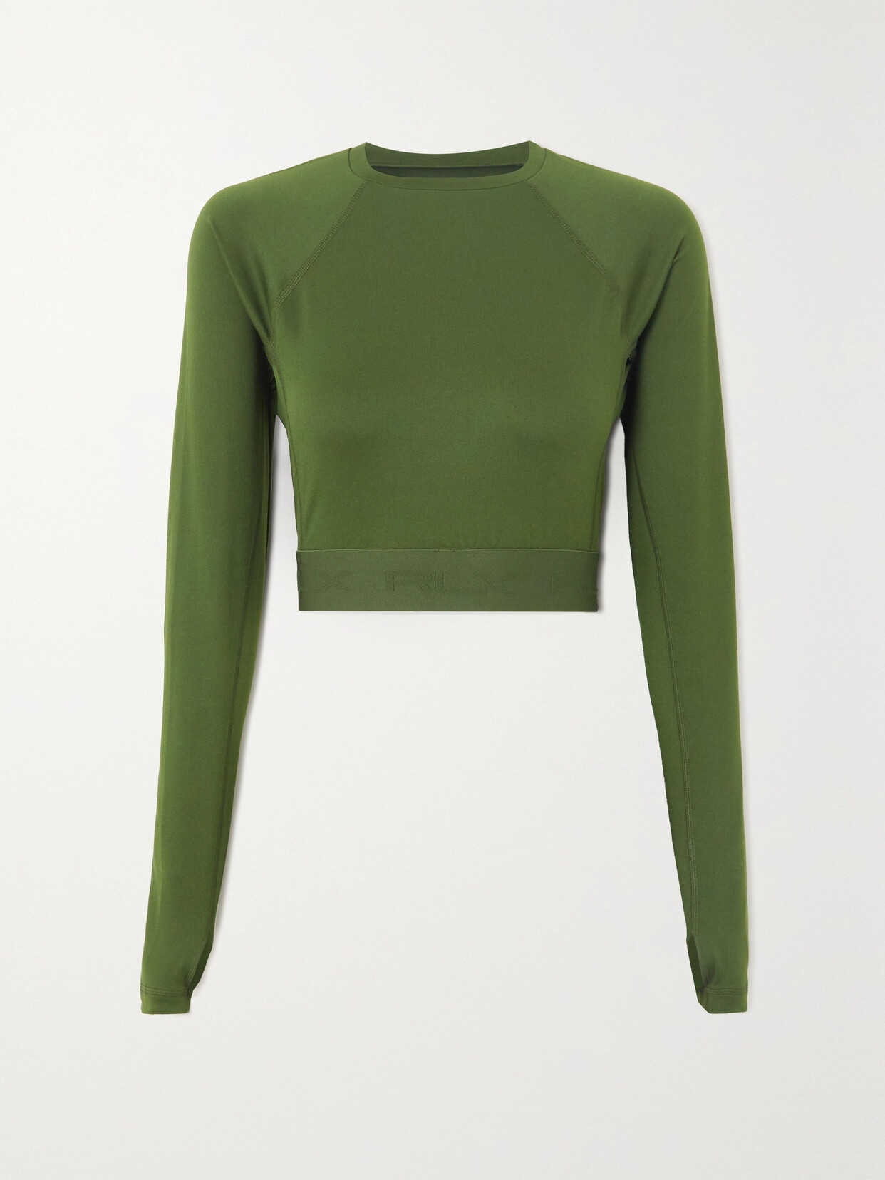 Polo Ralph Lauren Cropped Stretch Top In Green