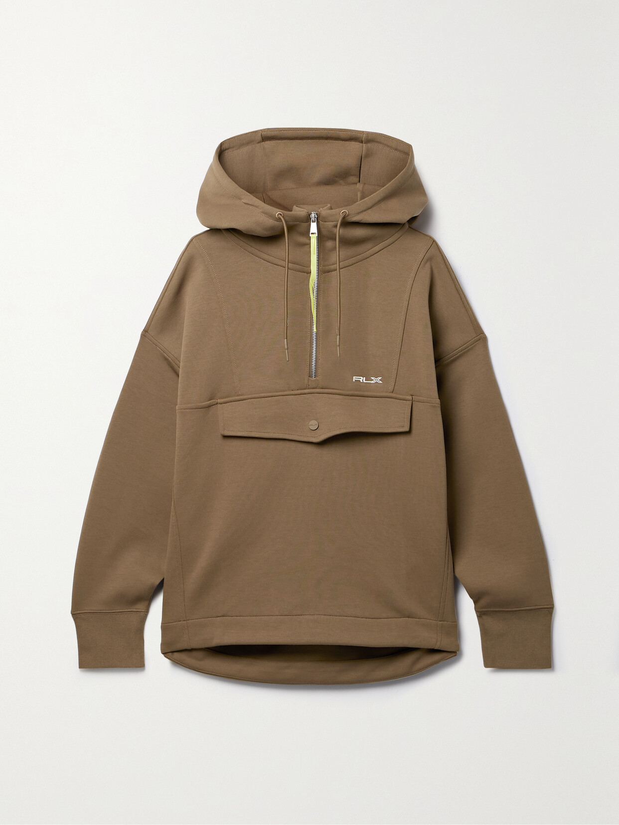 Polo Ralph Lauren - Cotton-blend Jersey Embroidered Half-zip Hoodie - Brown