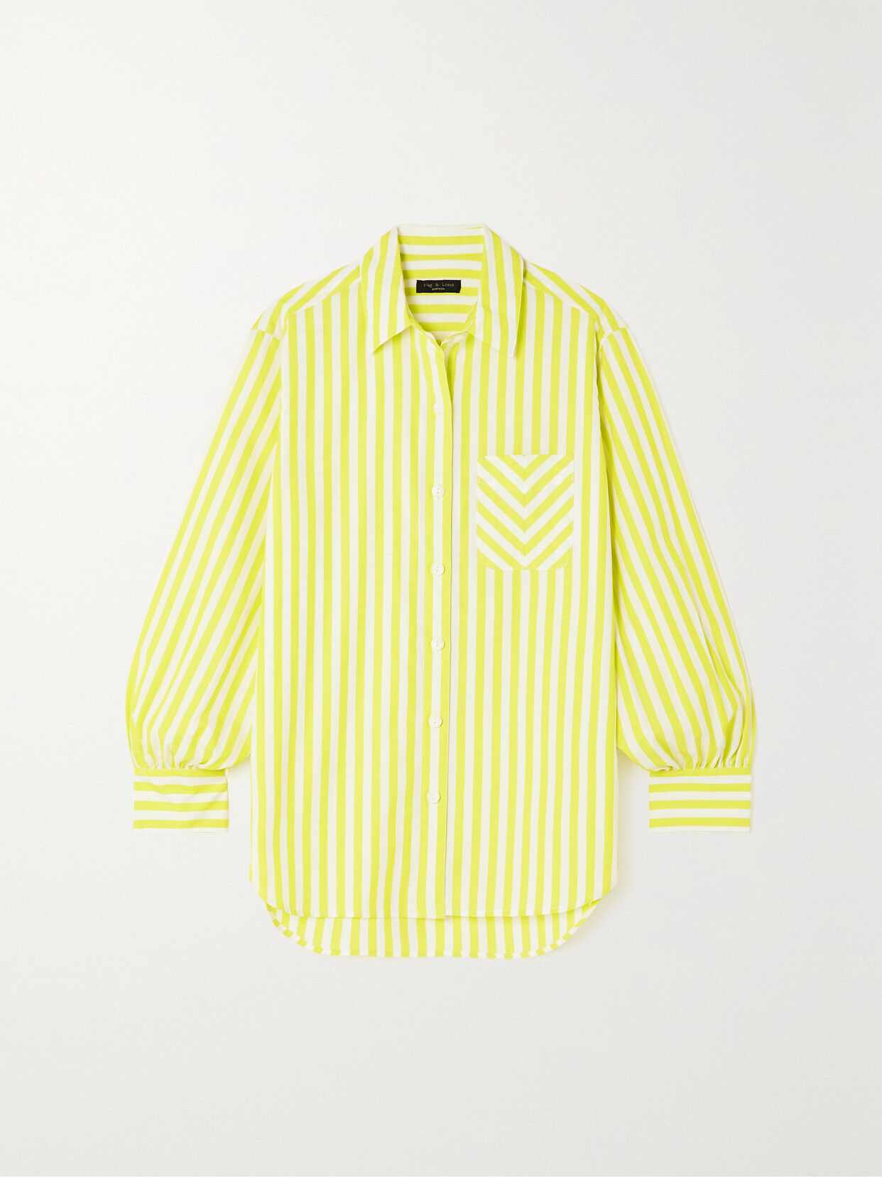 rag & bone - Maxine Striped Cotton-poplin Shirt - Yellow