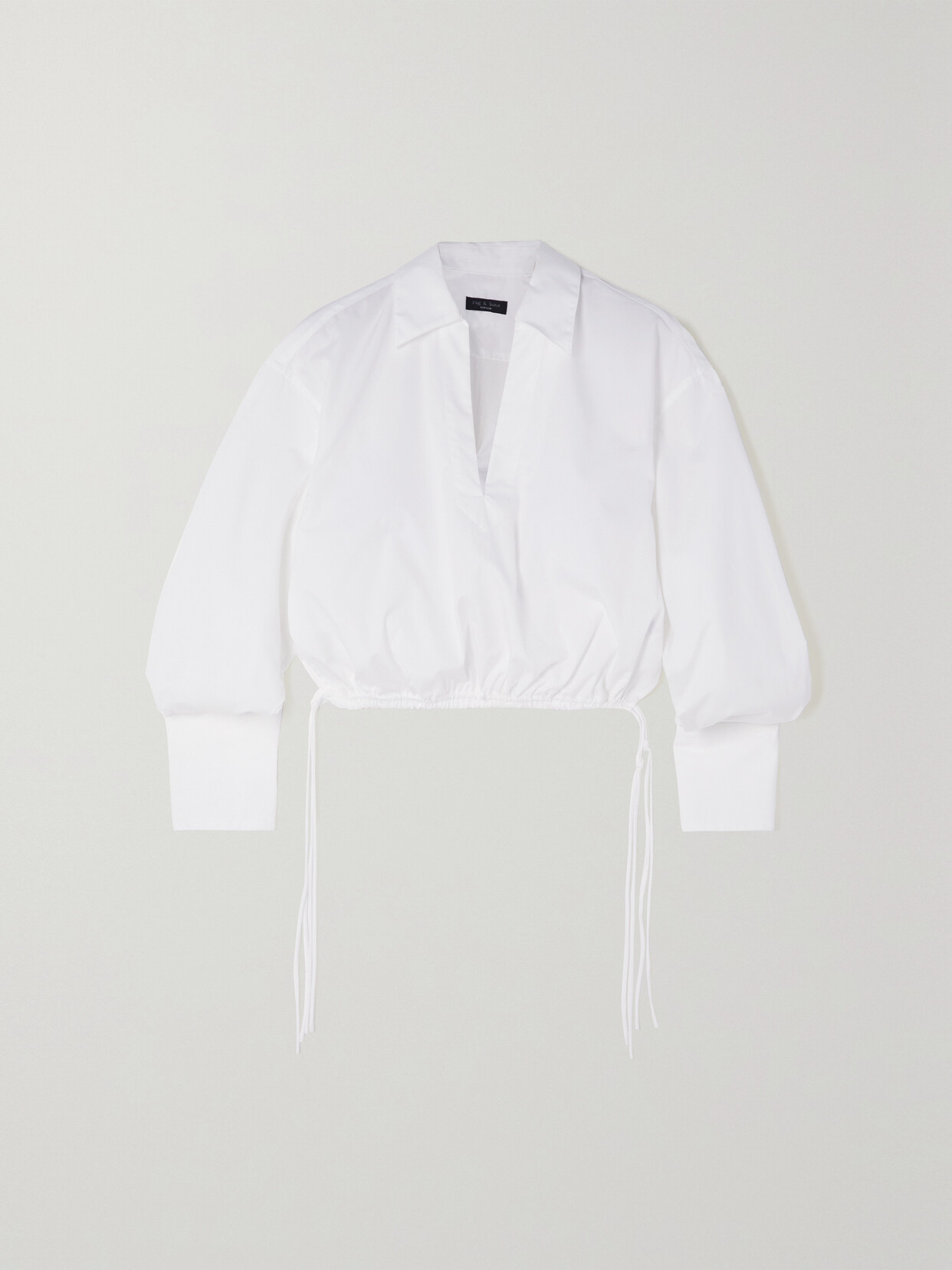 rag & bone - Fiona Gathered Cotton-poplin Top - White