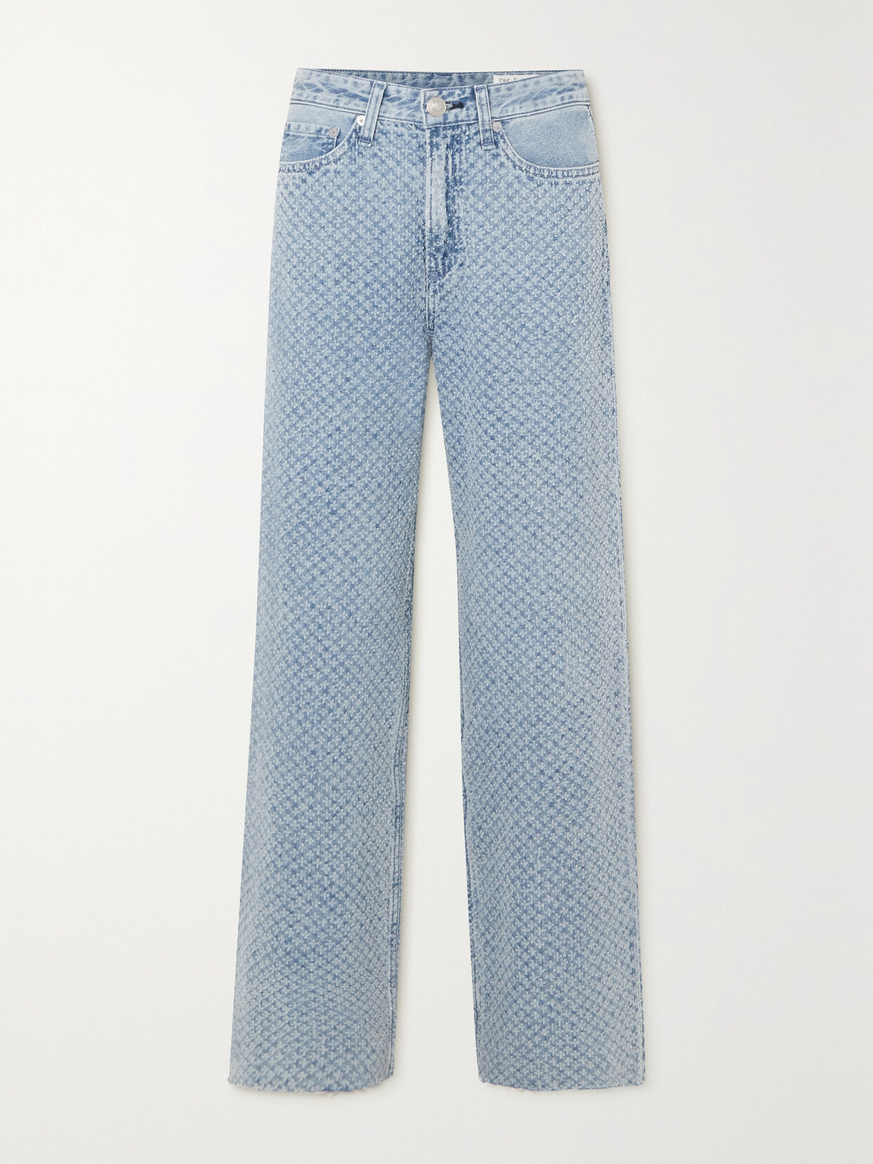 rag & bone - Logan Distressed High-rise Wide-leg Jeans - Blue