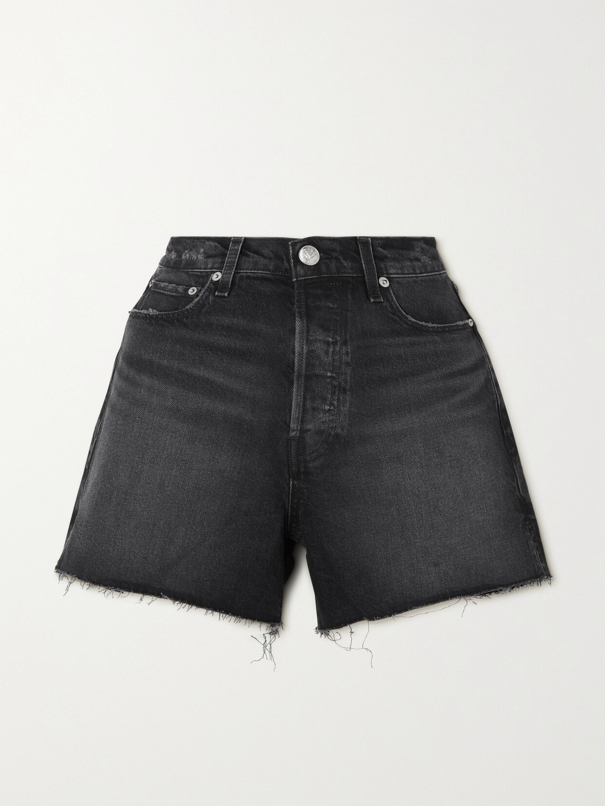 rag & bone - Vintage Cut Off Distressed Denim Shorts - Black