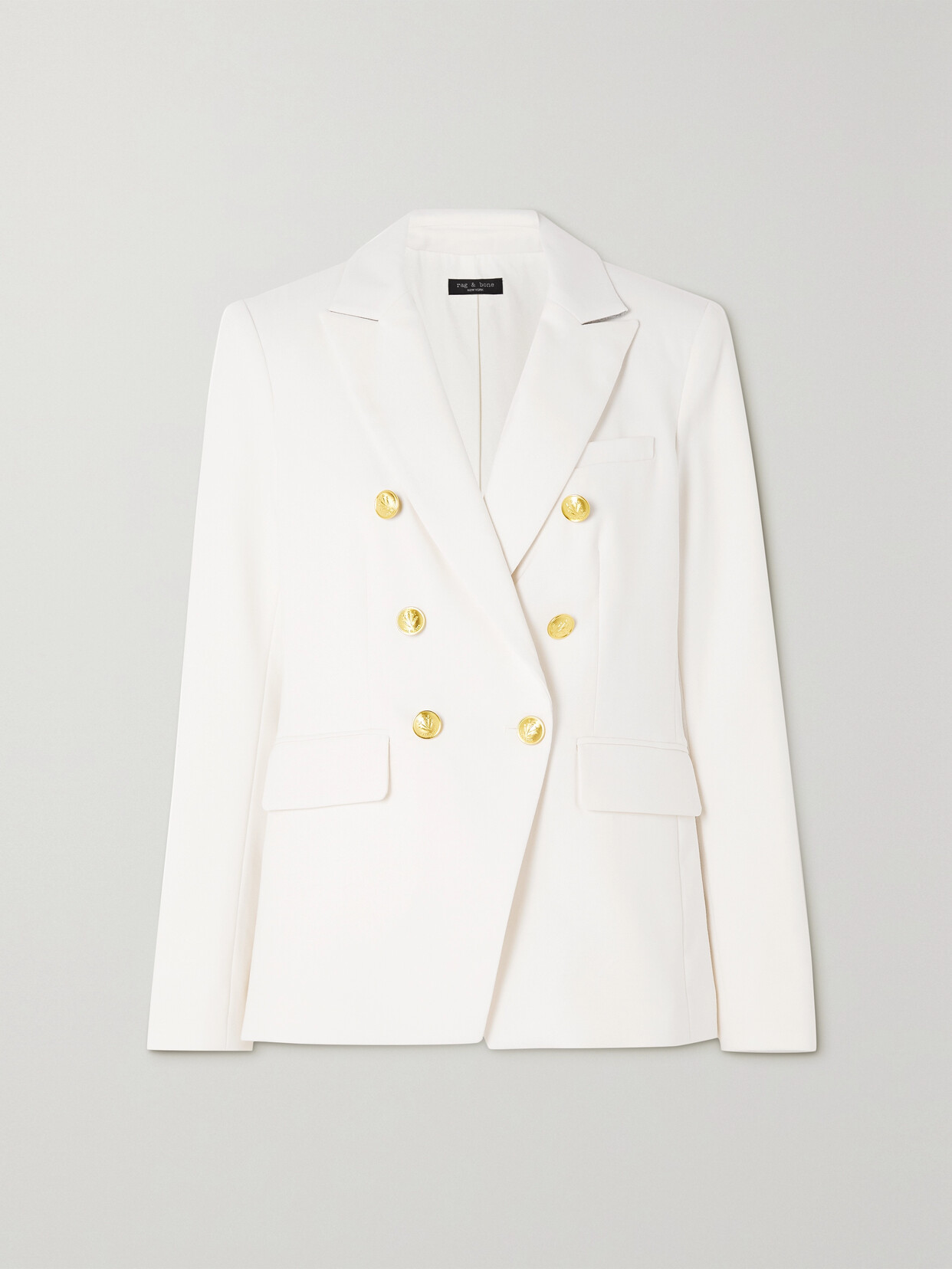 rag & bone - Preston Double-breasted Wool-blend Twill Blazer - White