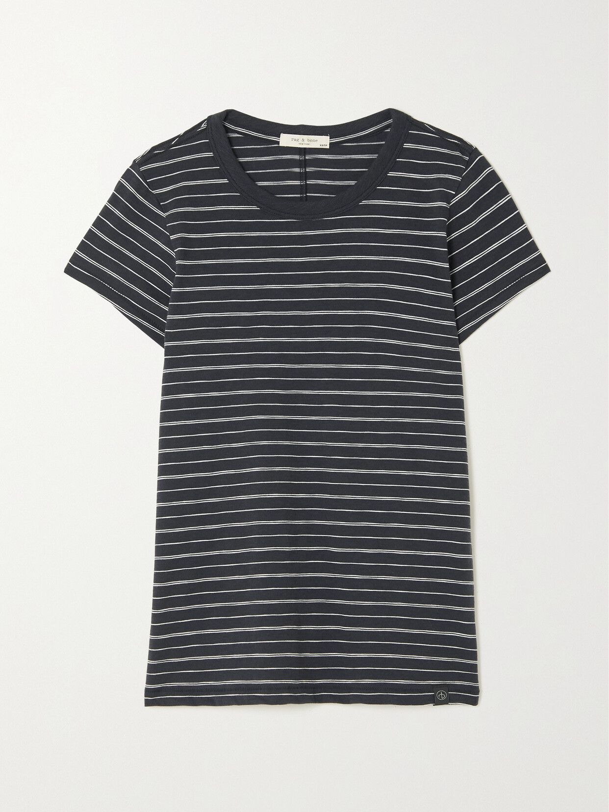 rag & bone - Slub Striped Organic Pima Cotton-jersey T-shirt - Black