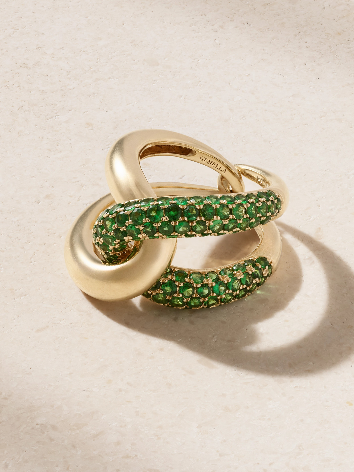 Gemella - Intertwin 18-karat Gold Tsavorite Ring - 6