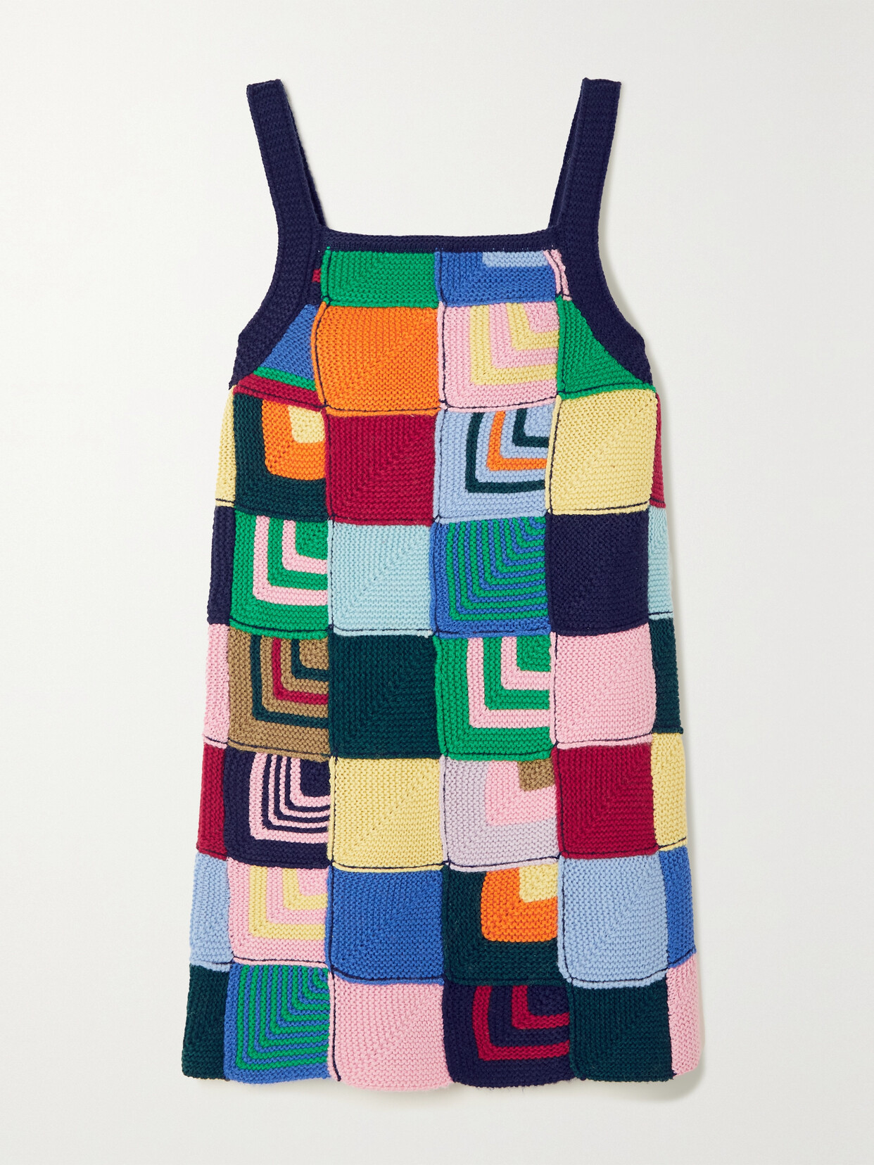 RE/DONE Patchwork Crochet-knit Mini Dress - Multi