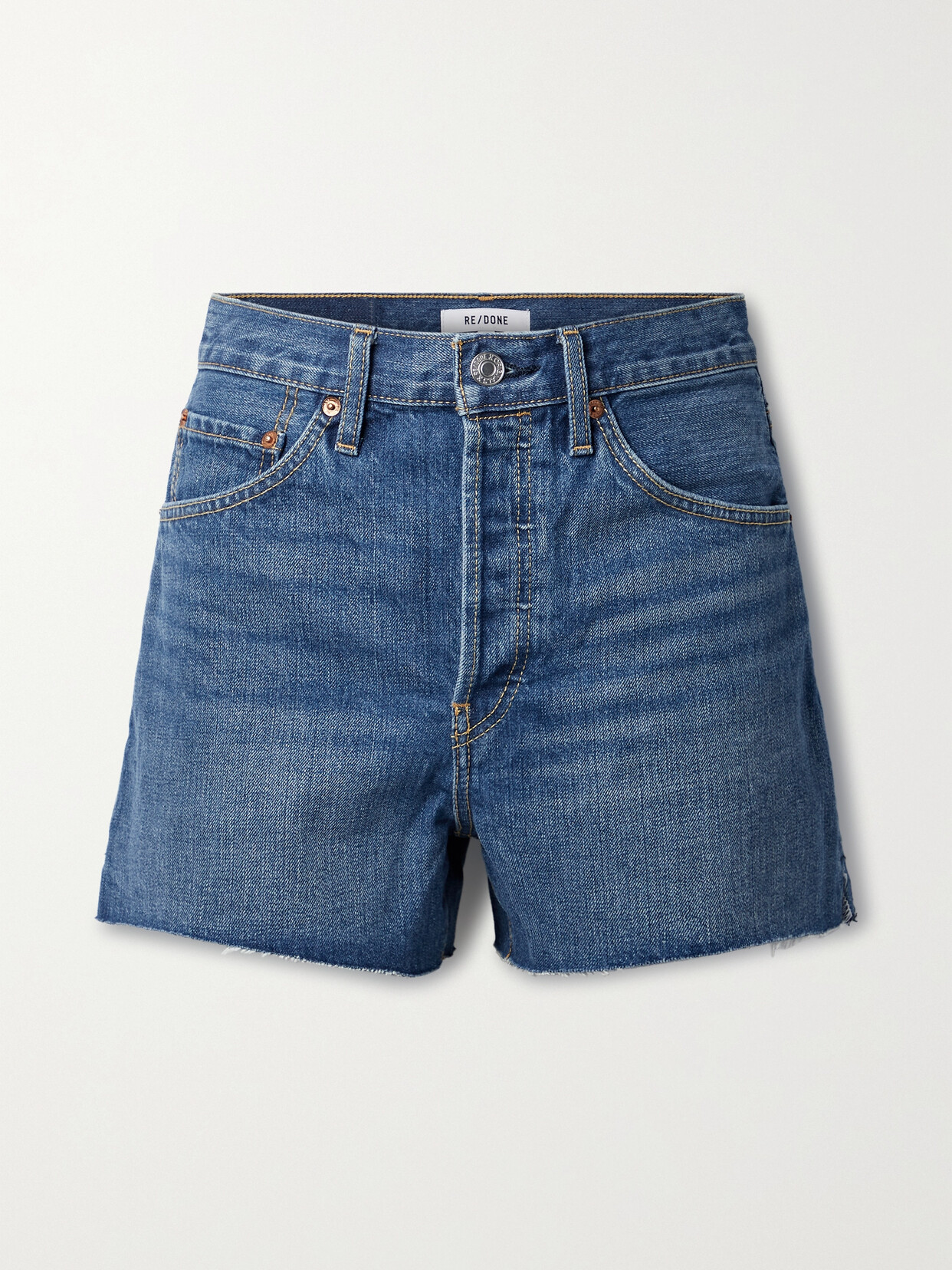 RE/DONE - 50s Frayed Denim Shorts - Blue