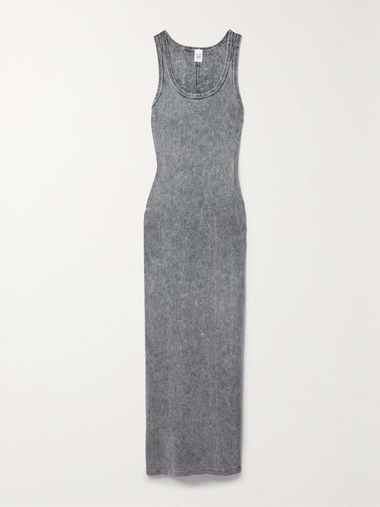 RE/DONE - Ribbed Stretch-cotton Jersey Maxi Dress - Gray