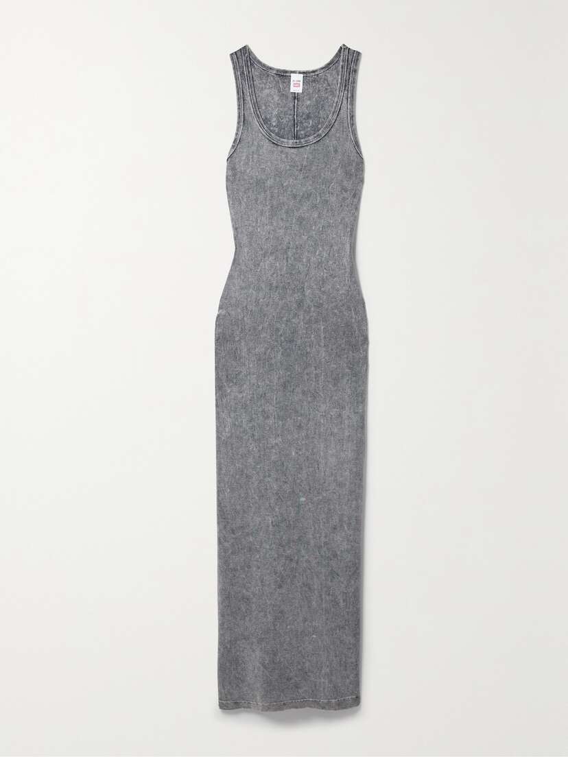 RE/DONE Ribbed Stretch-cotton Jersey Maxi Dress
