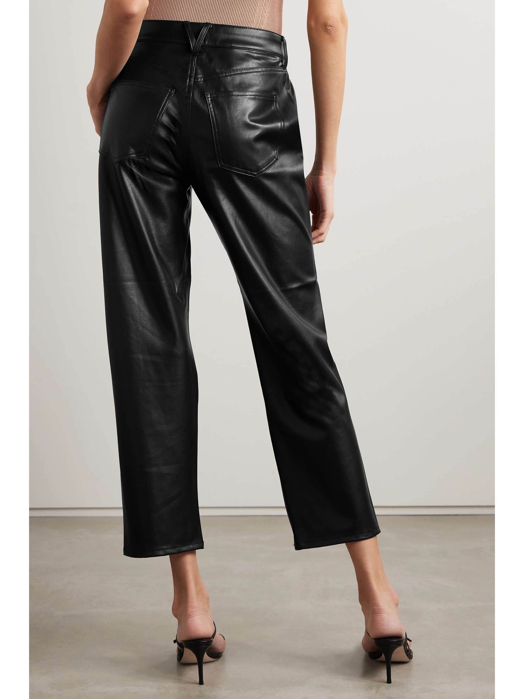 VERONICA BEARD Joey cropped vegan leather straight-leg pants | NET-A-PORTER