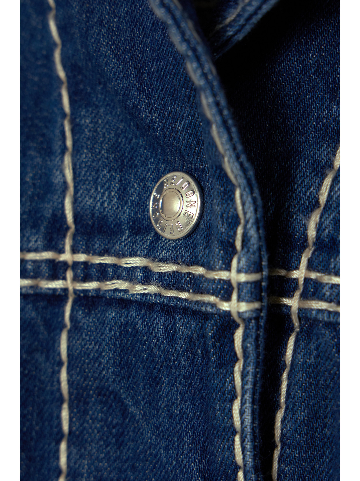 Re/Done - Cropped Topstitched Denim Jacket