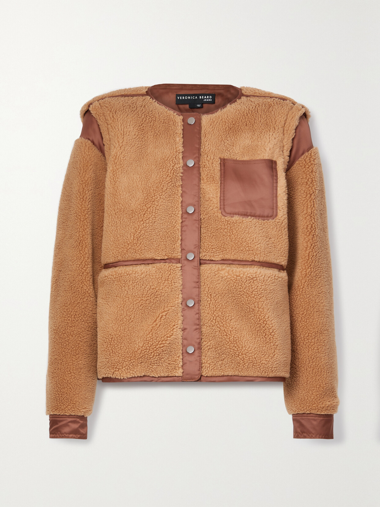 Veronica Beard - Surrey Shell-trimmed Fleece Jacket - Brown