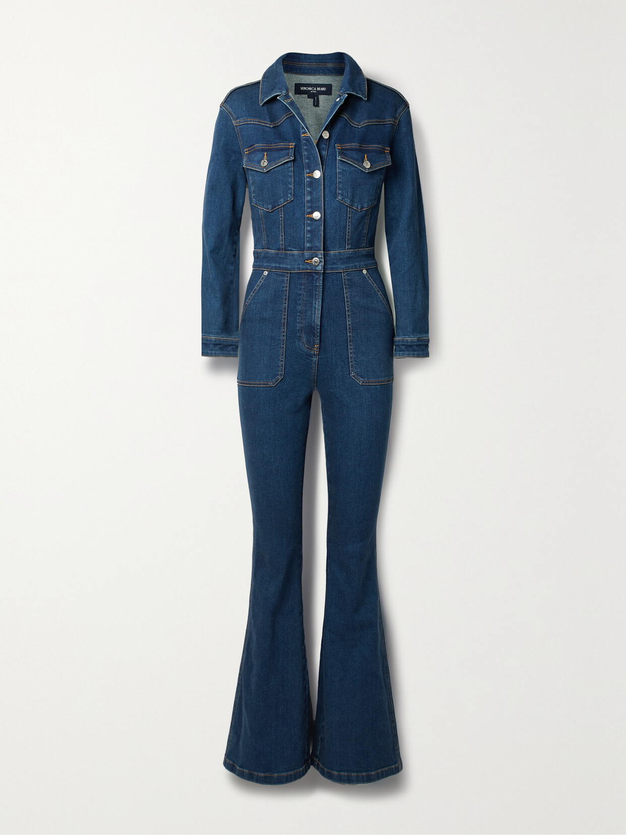 Veronica Beard - Follie Stretch-denim Jumpsuit - Blue