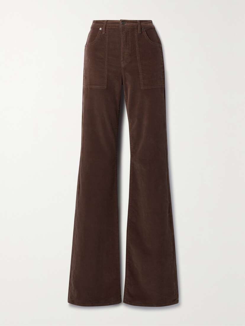 Veronica Beard Crosbie Stretch-cotton Corduroy Straight-leg Pants
