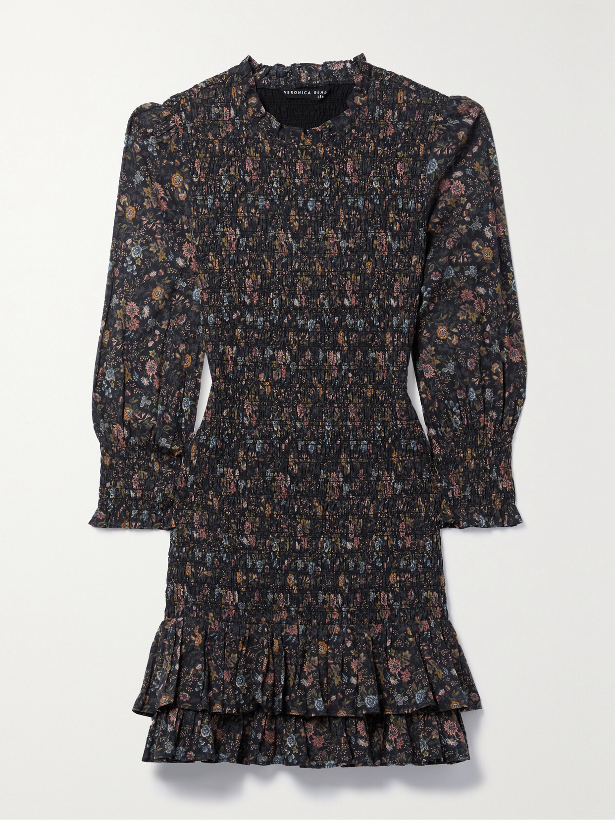 Veronica Beard Farha Shirred Cotton-voile Mini Dress - Black