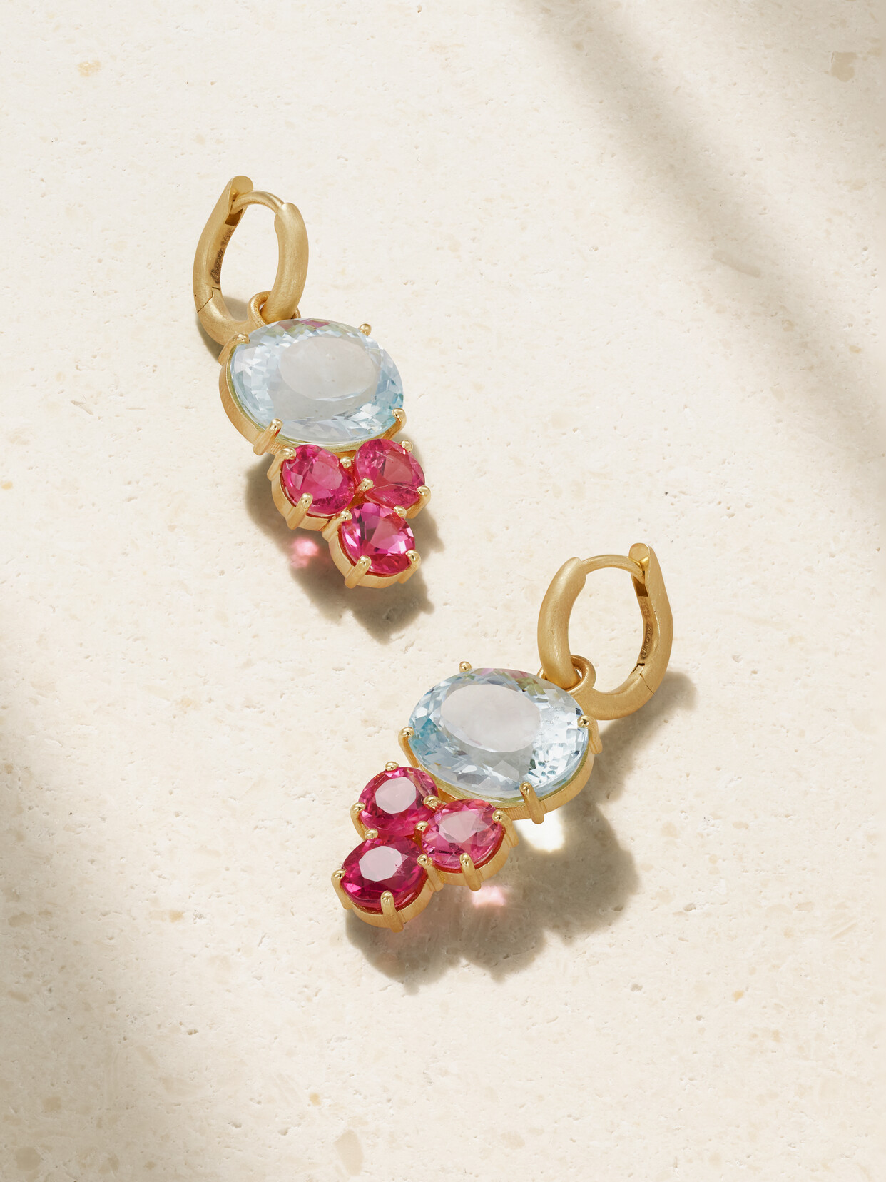 Irene Neuwirth - Gemmy Gem 18-karat Gold, Aquamarine And Tourmaline Earrings - One size