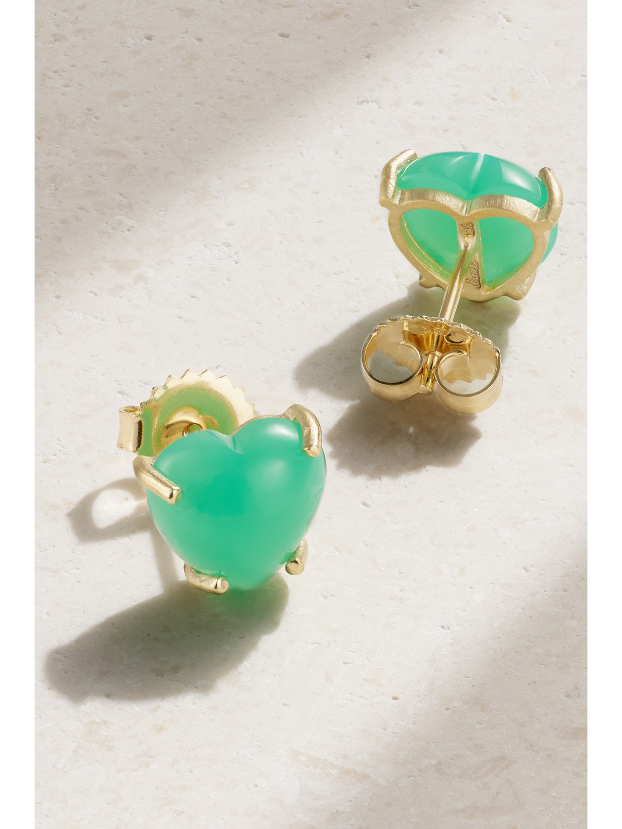 Shop Irene Neuwirth Love 18-karat Gold Chrysoprase Earrings