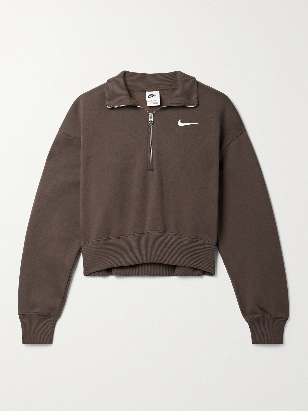 NIKE PHOENIX EMBROIDERED COTTON-BLEND JERSEY SWEATSHIRT