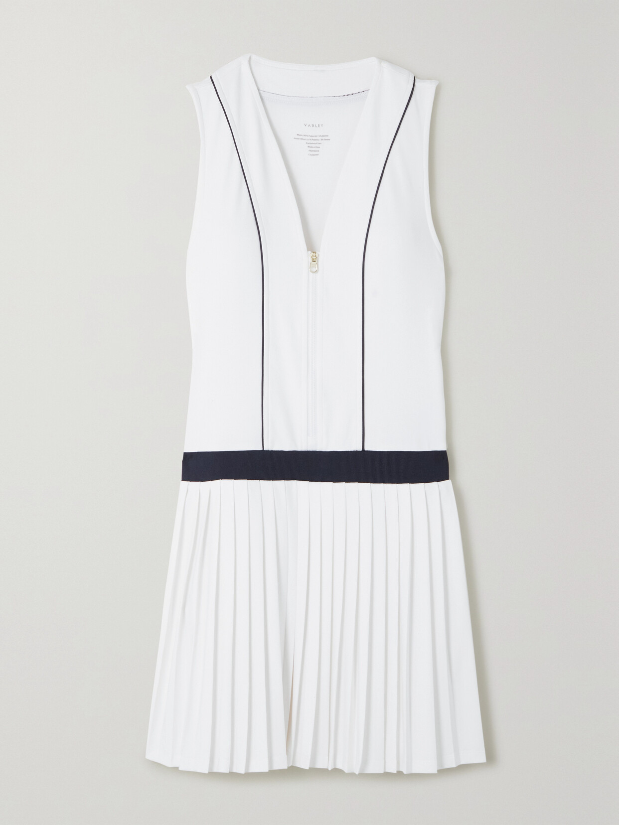 Varley Downing Court Pleated Cotton-jersey Tennis Dress