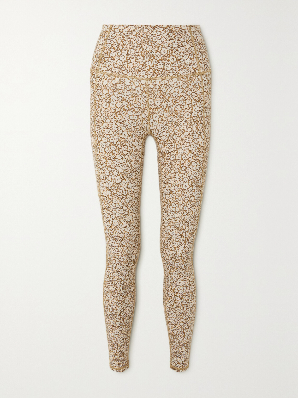 Varley Let's Move Floral-print Stretch Recycled Leggings In Brown