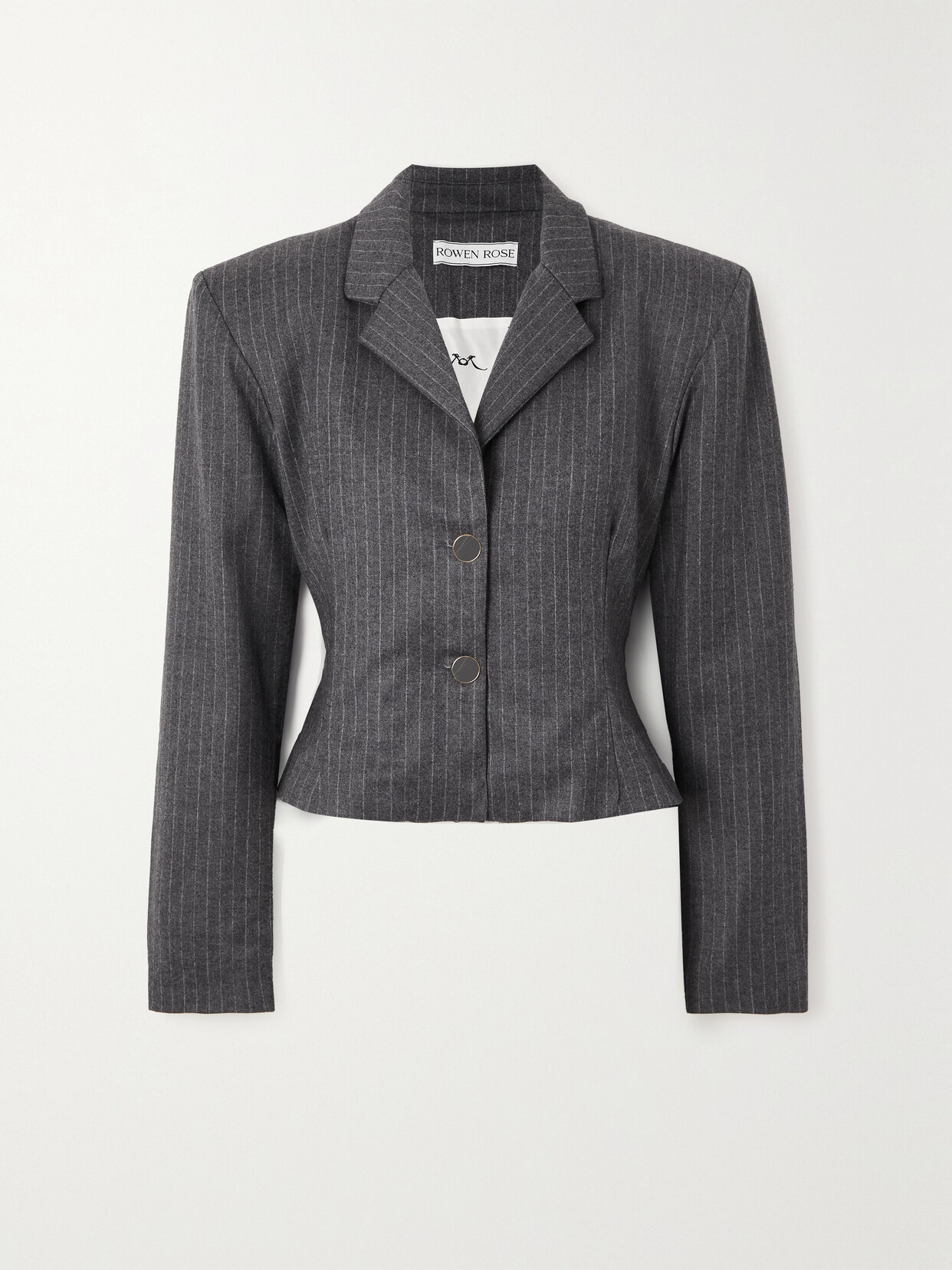 Rowen Rose Pinstriped Wool And Cashmere-blend Blazer - Gray