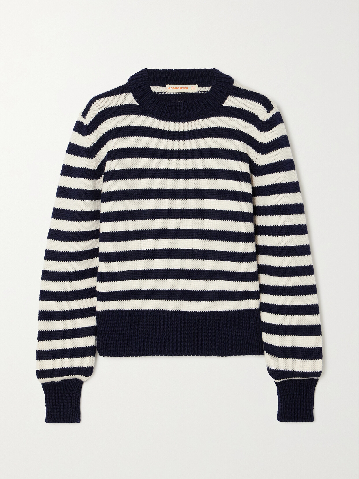 &Daughter - + Net Sustain Agnes Striped Wool Sweater - Blue