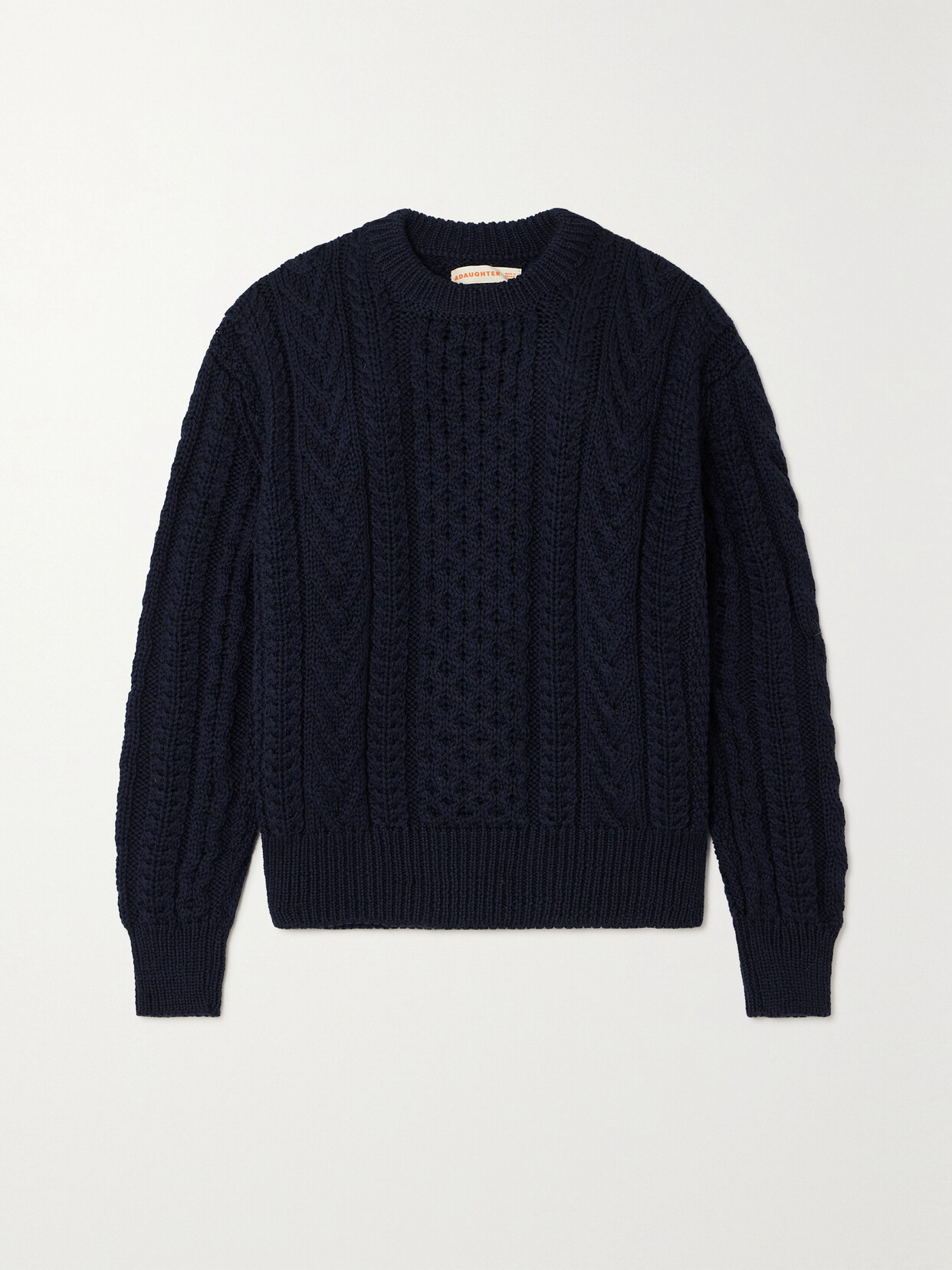 And-daughter + Net Sustain Aran Cable-knit Wool Jumper In Blue