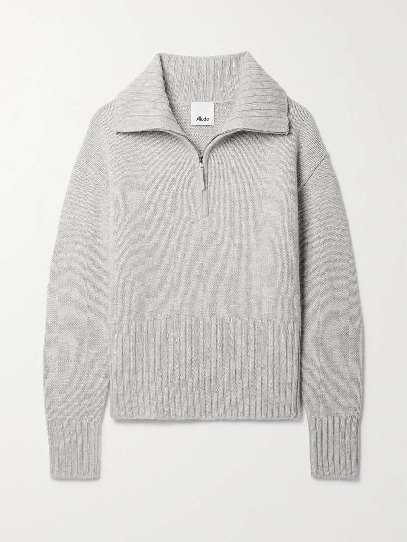 Allude + Net Sustain Troyer Ribbed Wool And Cashmere-blend Sweater
