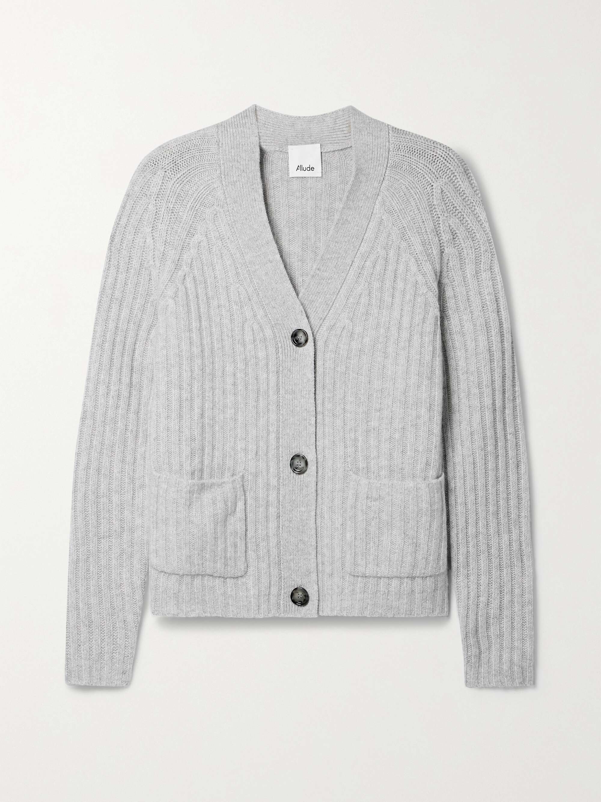 ALLUDE + NET SUSTAIN Ribbed cashmere-blend cardigan | NET-A-PORTER