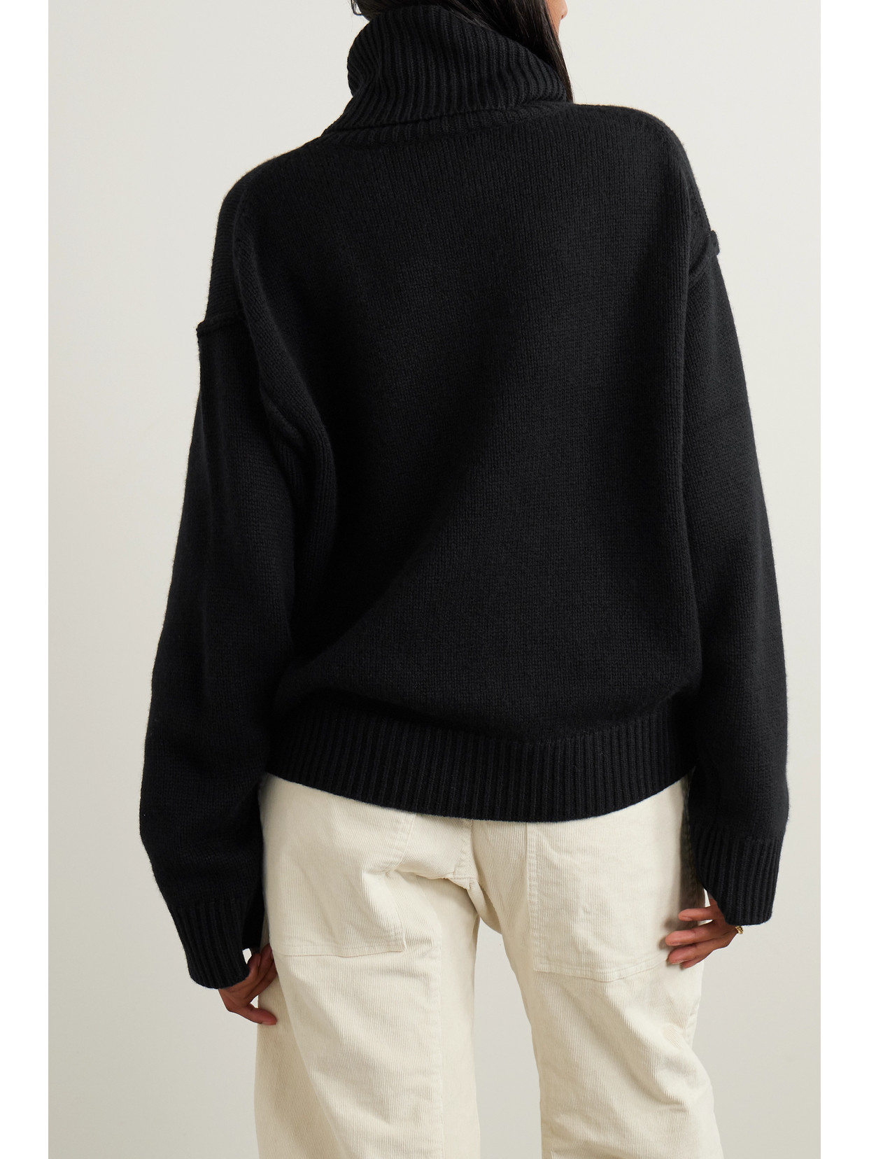 Shop Allude + Net Sustain Wool And Cashmere-blend Turtleneck Sweater In Black