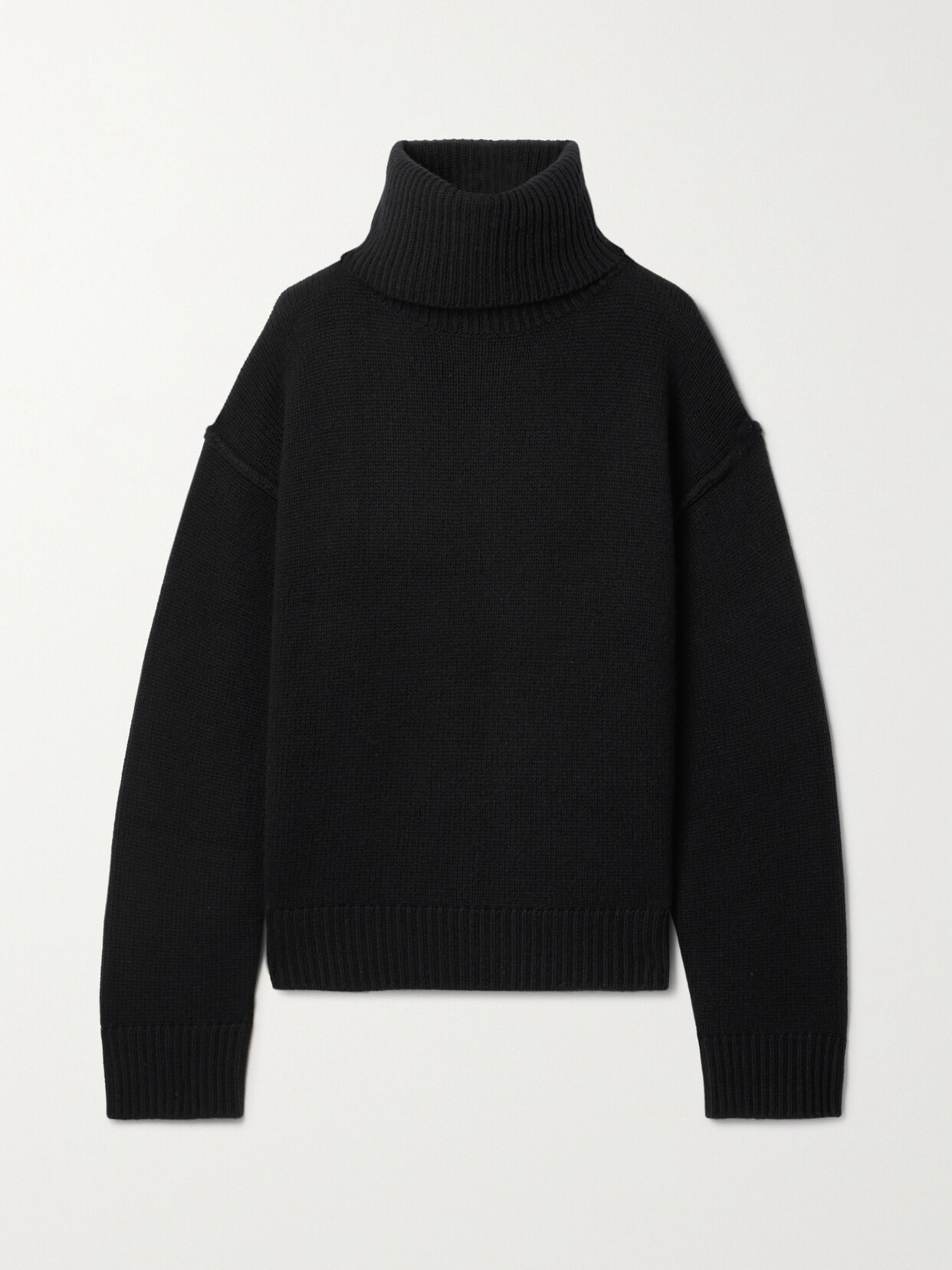 Allude Wool And Cashmere-blend Turtleneck Sweater In Black