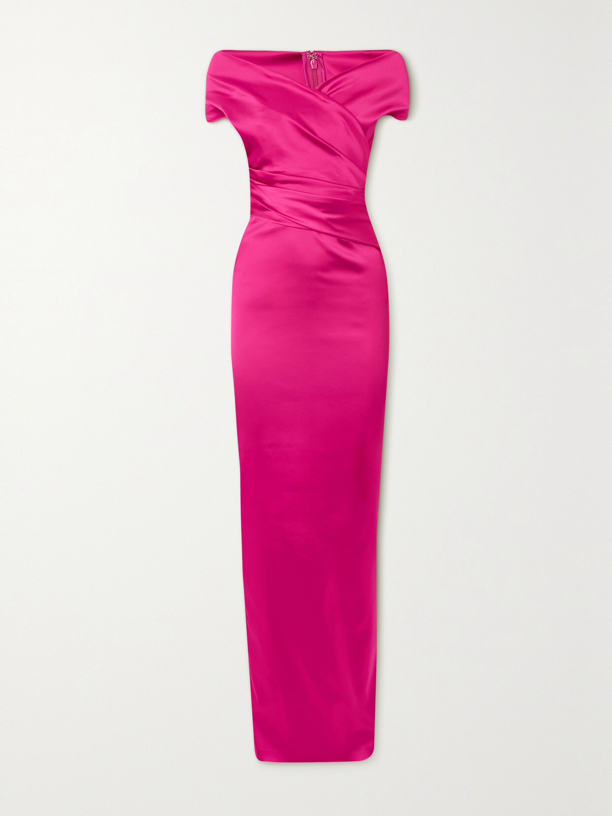 Talbot Runhof Ruched Satin Gown In Pink | ModeSens