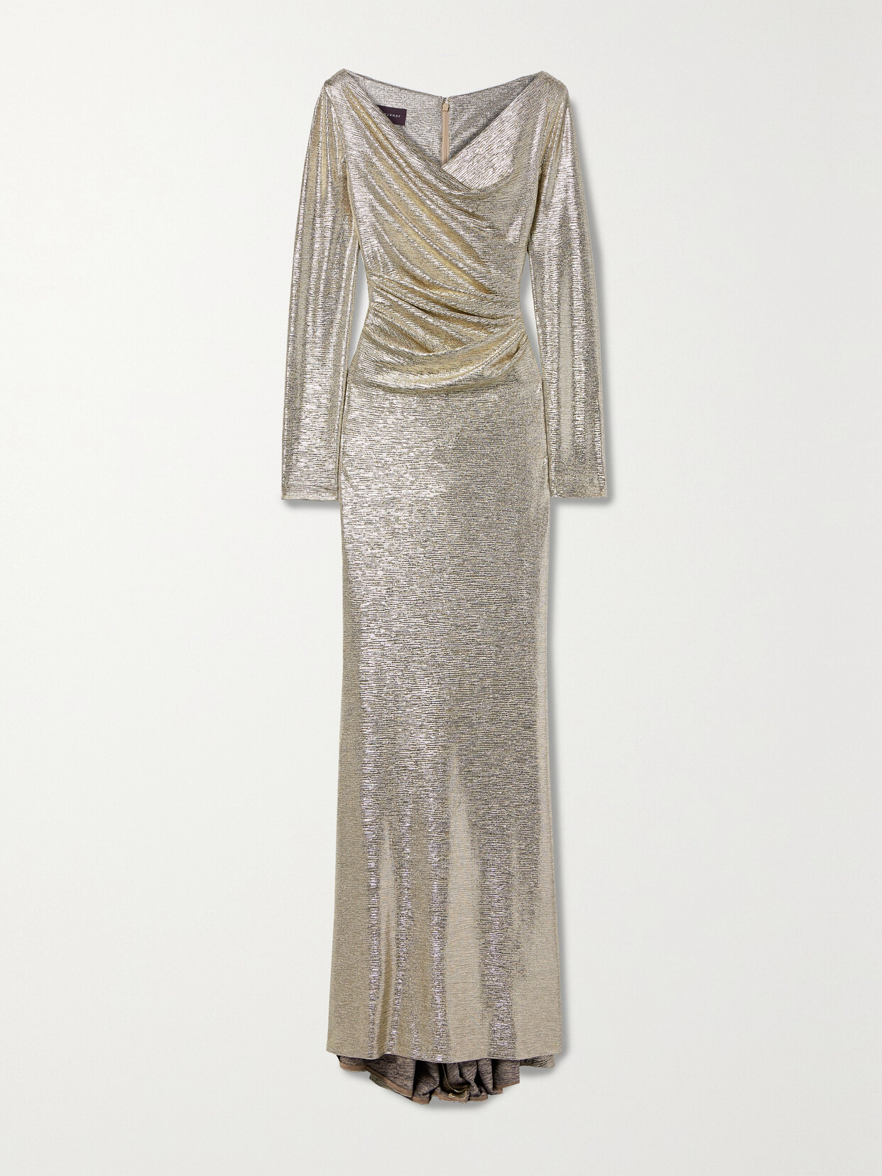 Talbot Runhof - Draped Metallic Stretch-jersey Gown - Silver