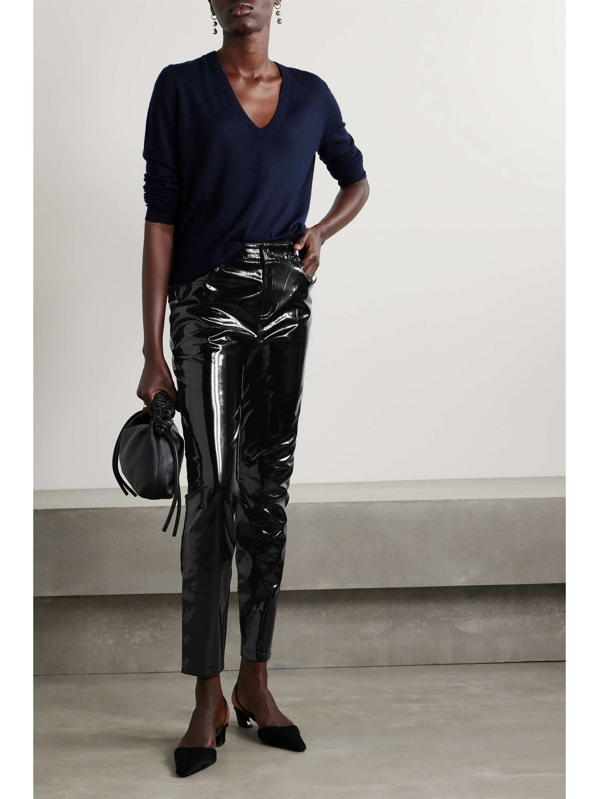 Shop Commando Mid-Rise Faux Patent Leather Skinny Ankle Pants