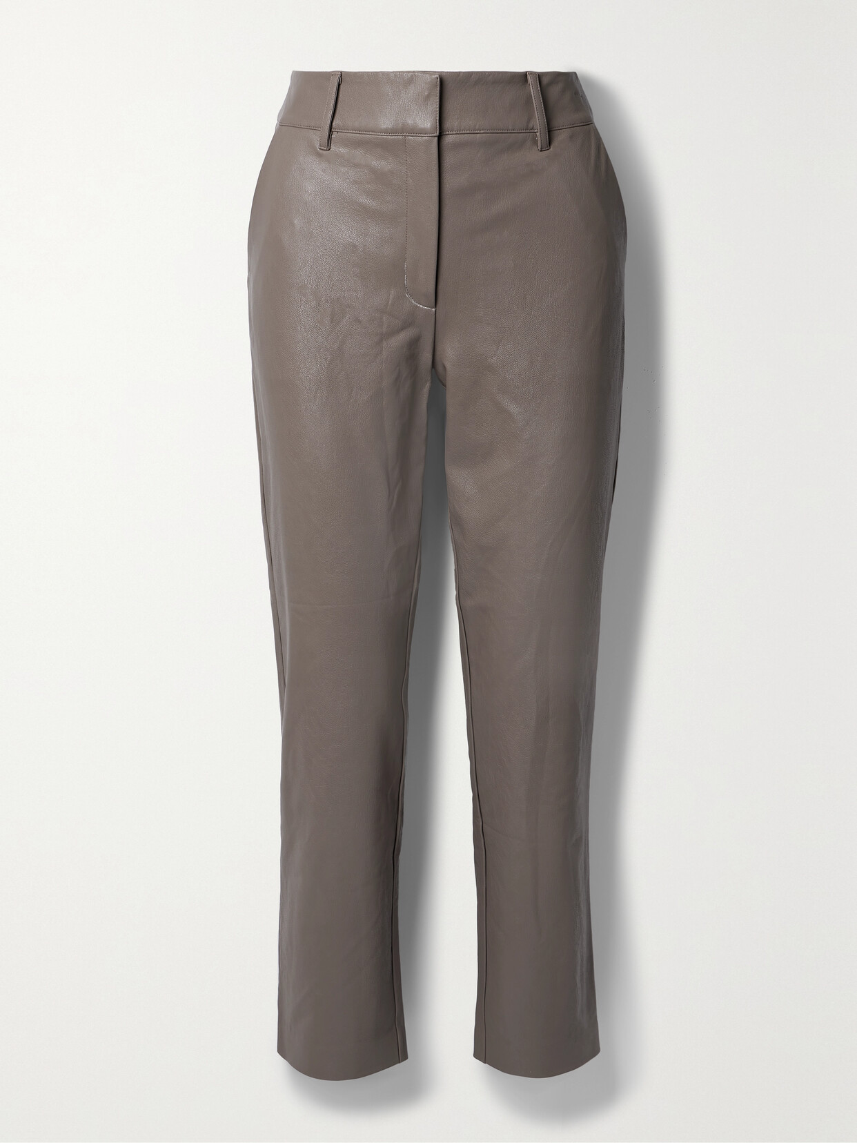 Commando - Cropped Faux Stretch-leather Straight-leg Pants - Brown