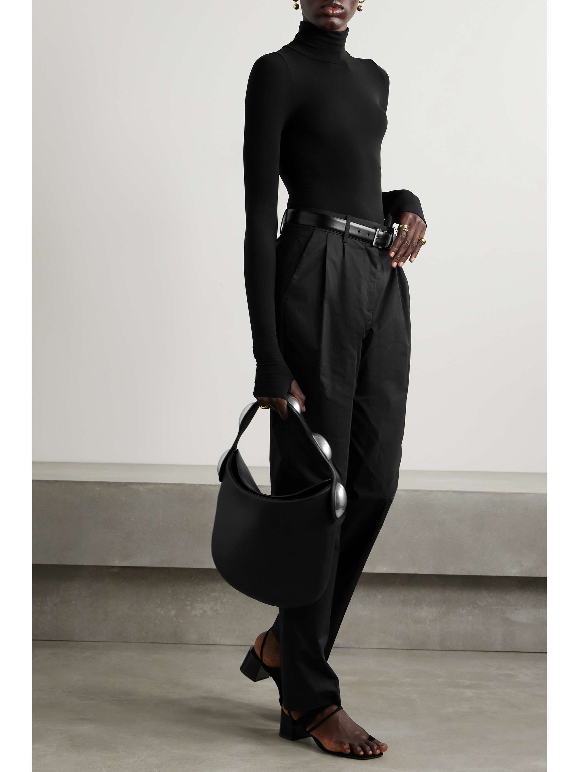 COMMANDO Stretch-jersey turtleneck thong bodysuit