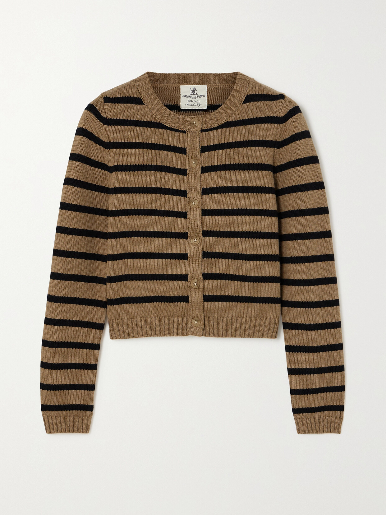 Denimist - Cropped Striped Cotton Cardigan - Brown